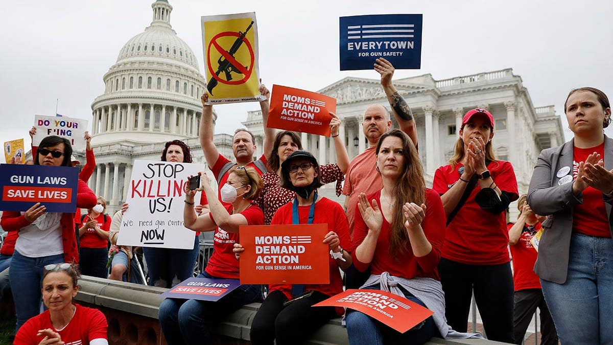 Democratic members of Congress and gun control advocates rally outside the U.S. Capitol in Washington, D.C.