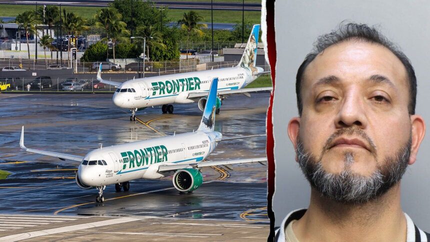 Frontier passengers tackle man who allegedly choked off-duty flight attendant, tried to open door mid-flight