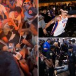 Rabid NY Knicks fans tear Wemby jersey into rags — nearly two dozen arrested in rowdy watch party clash