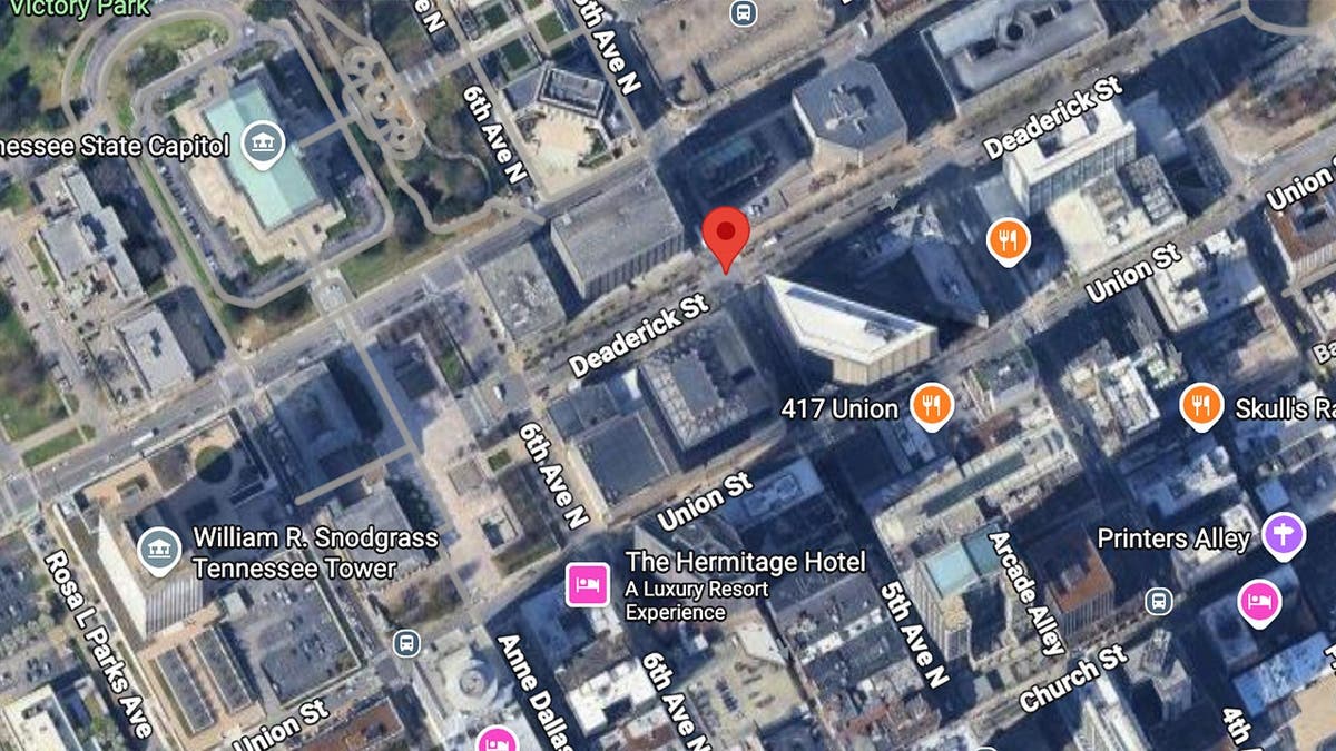 image shows map of shooting location
