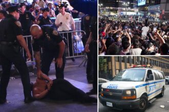 Flagrant foul! Female NY Knicks fan punches cop at watch party — and bites another