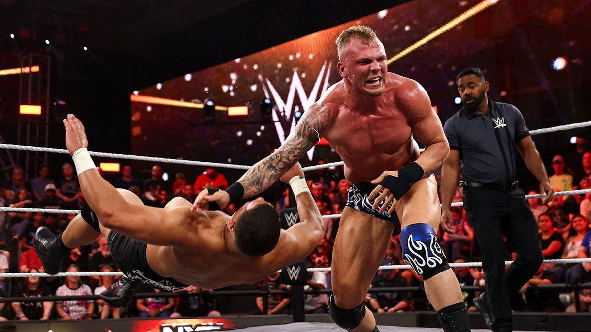Myles Borne in action against Dion Lennox at WWE Performance Center in Orlando, Florida