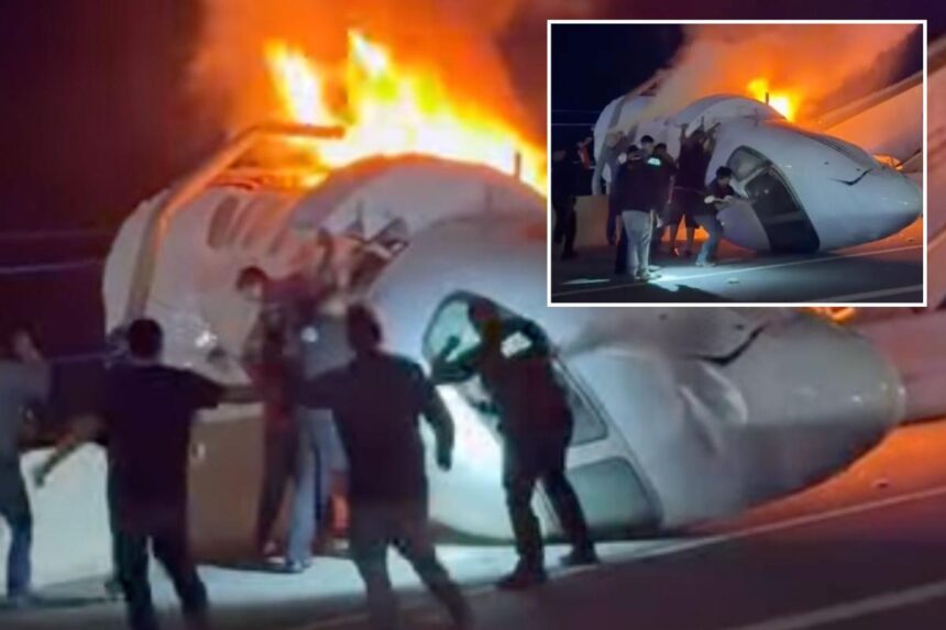 1 killed after plane crashes on Texas highway, crews rush to rescue people