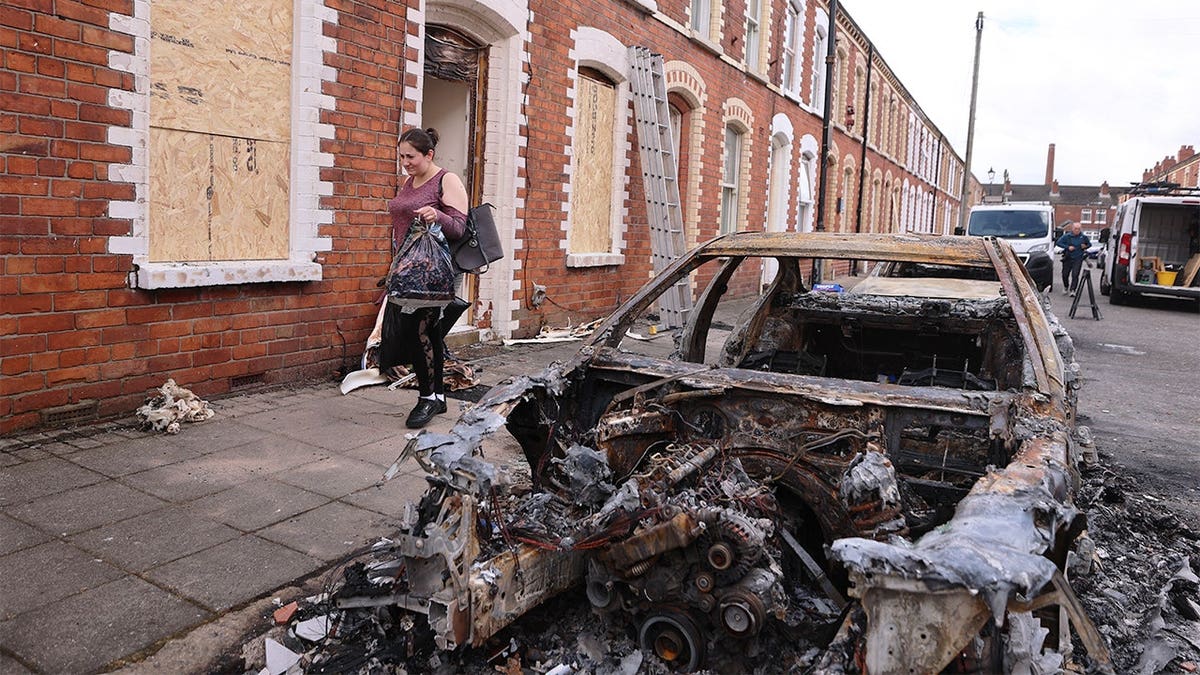Burned out cars in belfast