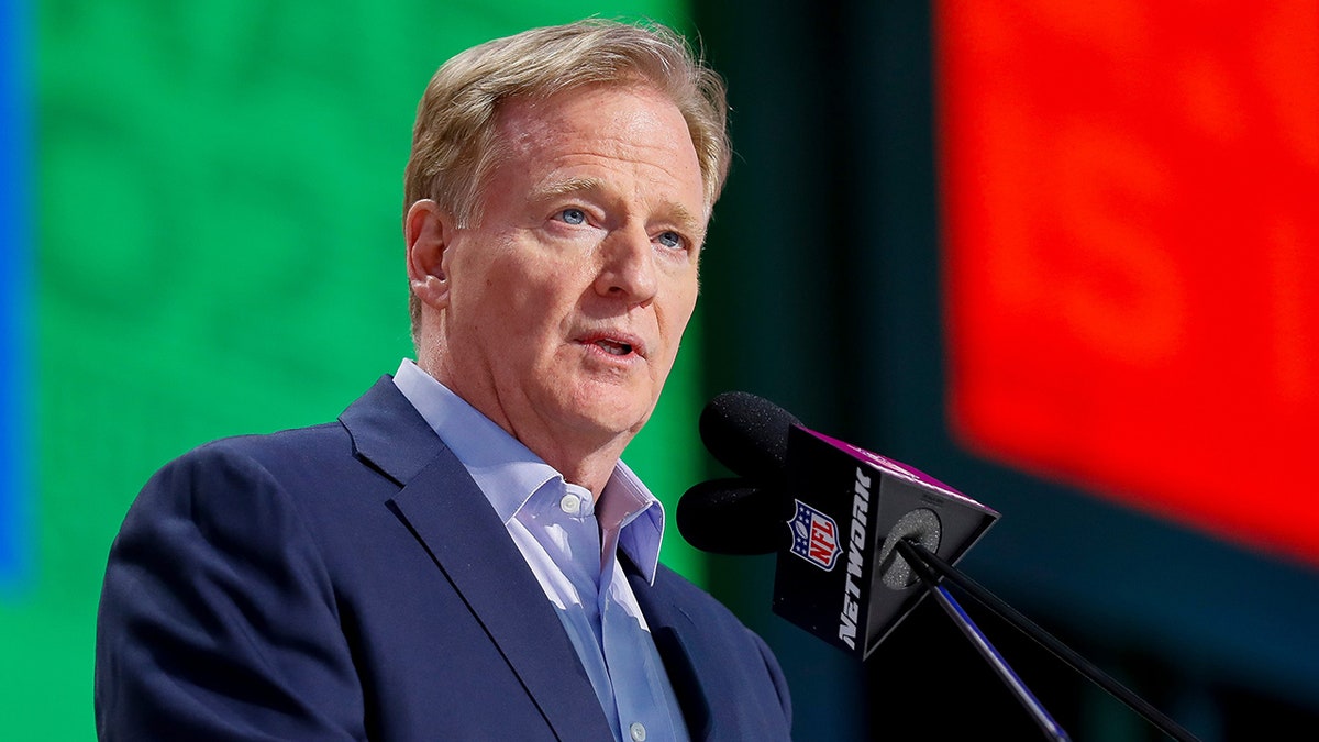 NFL Commissioner Roger Goodell welcoming fans at the 2025 NFL Draft at Lambeau Field