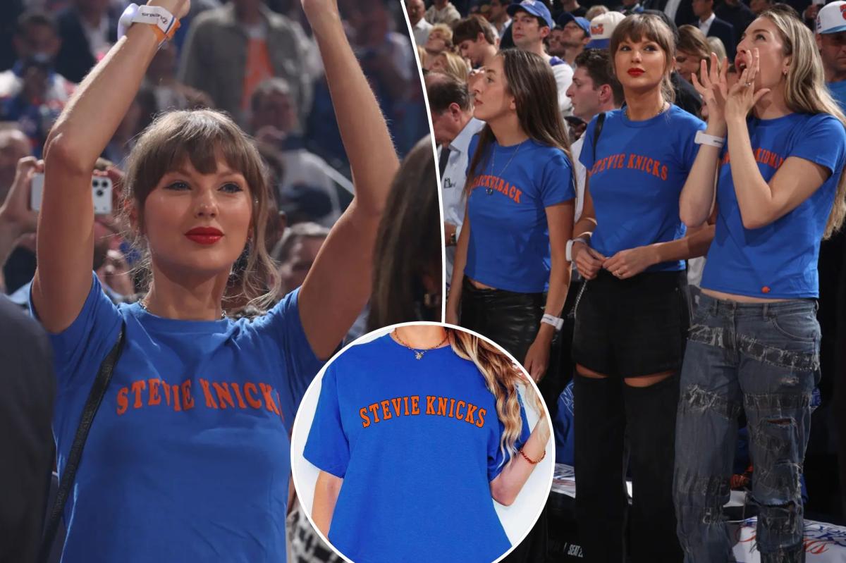 Taylor Swift rocks iconic ‘Stevie Knicks’ shirt to Game 4—We found it for 