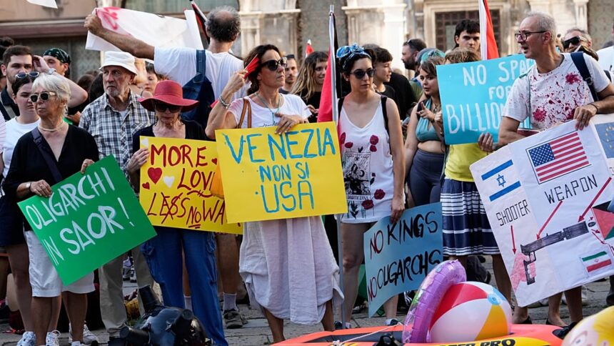 Venice greets US ambassador with ‘Make America Read Again’ signs