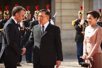 Viral fake AI-image shows Macron kneeling before Thai king
