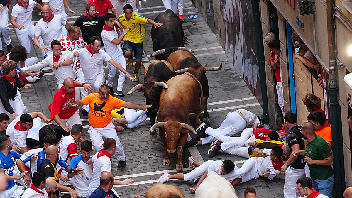 Almost 60 gored or bruised during Spain’s San Fermín bull runs