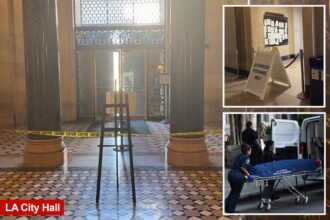 Haunting images from inside Los Angeles City Hall as suicide jumper identified as California teen