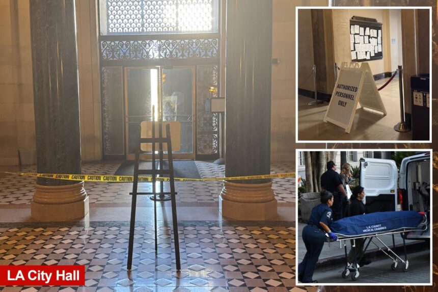 Haunting images from inside Los Angeles City Hall as suicide jumper identified as California teen