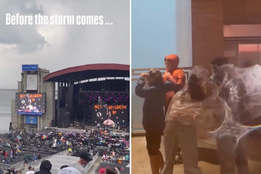 Vidoes show Jones Beach concertgoers scrambling for shelter in hellish lightning storm: ‘We’re trapped!’