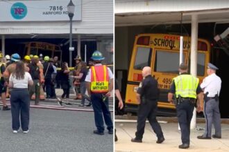 School bus transporting students from Maryland School for the Blind crashes into pharmacy