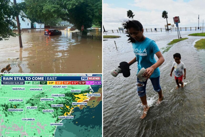 More than 25 million Americans under threat as dangerous flash flooding targets Carolina coast