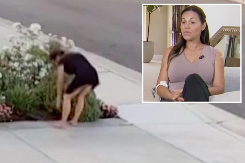 Terrifying moment rattlesnake suddenly attacks woman outside her California home