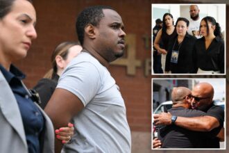 Coward career criminal charged with killing retired NYPD cop’s son, 12, dodges victim’s family in court