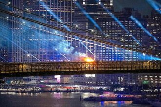 Brooklyn Bridge catches fire amid NYC fireworks display as Trump hails it in DC speech