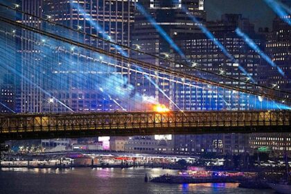 Brooklyn Bridge catches fire amid NYC fireworks display as Trump hails it in DC speech