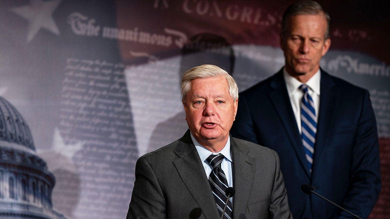 ‘The halls of the Senate already feel empty’: Tearful Thune honors Lindsey Graham as sister takes his seat