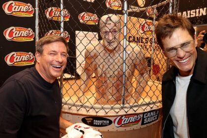 Raising Cane’s owner Todd Graves on how viral Tom Brady-Rob Gronkowski dunk tank came to be at Fanatics Fest