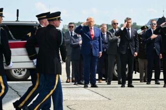 Trump salutes ‘great heroes’ as he attends dignified transfer of US service members killed in Jordan, Iraq