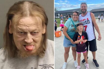 Maniac sticks out tongue as he surrenders to cops months after allegedly killing dad, injuring mom and daughter in head-on crash