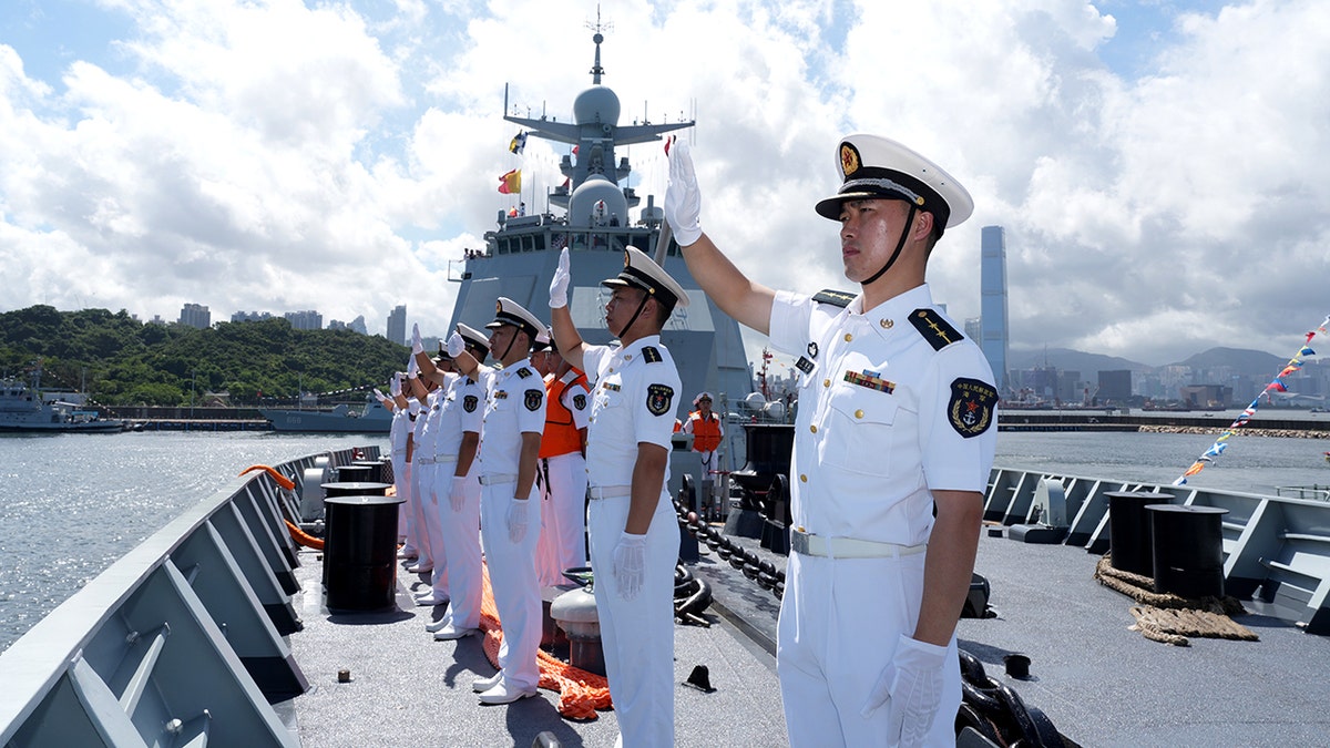 Chinese Navy ship in Hong Kong Administrative Region