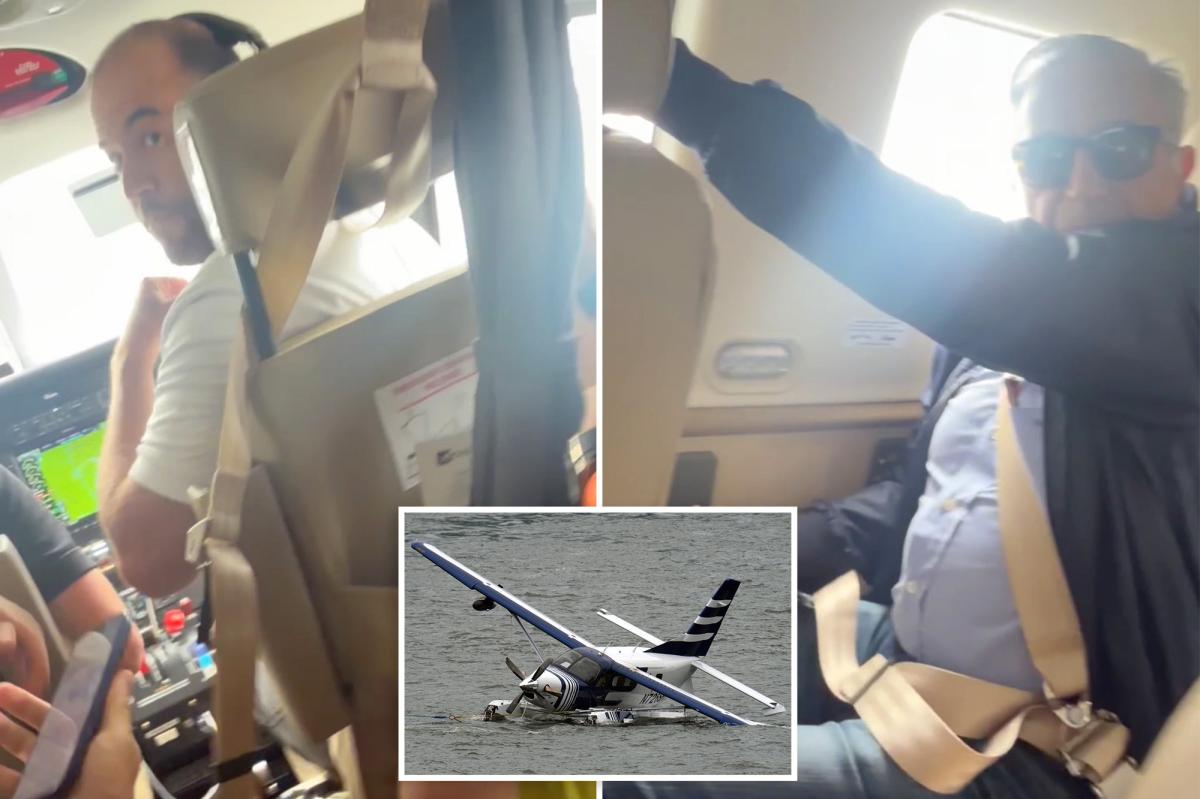 Harrowing video captures moment inside seaplane as it crashes into NYC’s East river carrying 8 passengers