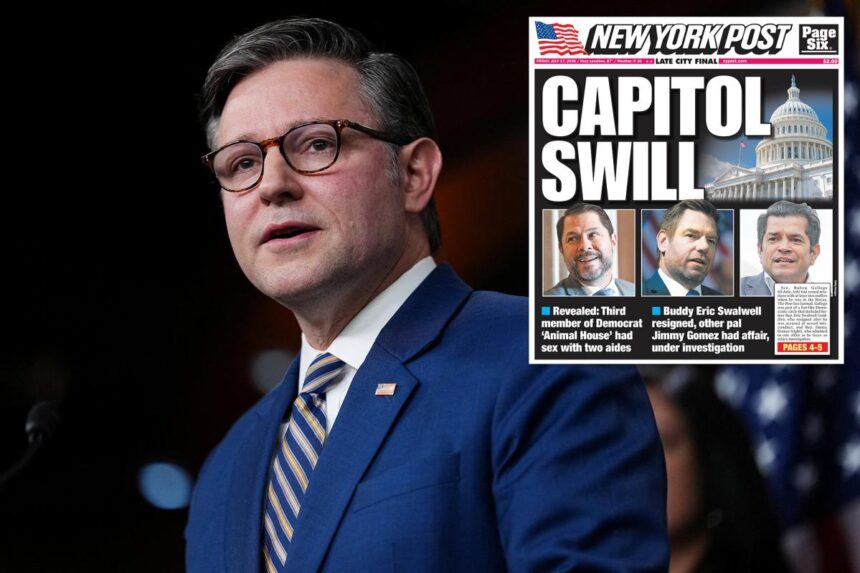Johnson backs ‘easy’ ban on lawmakers having sex with staffers after explosive Post report on Swalwell’s pal