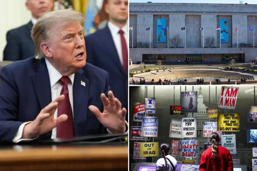 Trump orders signs outside Smithsonian museum amid row over its depiction of American history