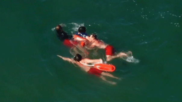 WATCH: Felony suspect’s ocean getaway unravels after 90-minute standoff with lifeguards