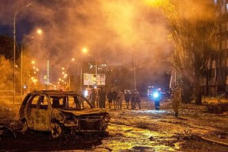 Russian ballistic missile strikes on Kyiv kill nine