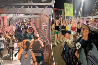 Exclusive | People ran back and forth across the Williamsburg Bridge 17 times for NYC’s most insane ‘marathon’ this weekend