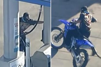 Dirt bike rider fleeing police stops for gas during wild LA chase