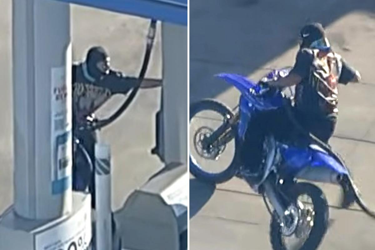 Dirt bike rider fleeing police stops for gas during wild LA chase