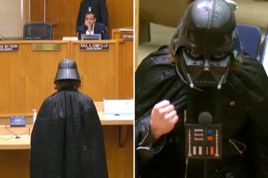 Darth Vader crashes San Diego hearing to defend Flock spy cams: ‘This is what the emperor needs’