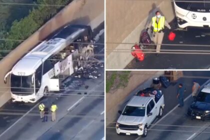 Deadly tour bus fire explodes on California freeway, killing at least 1