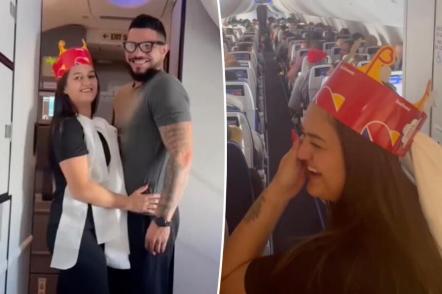 Las Vegas-bound couple gets married mid-flight as Southwest pilot officiates for 178 passengers