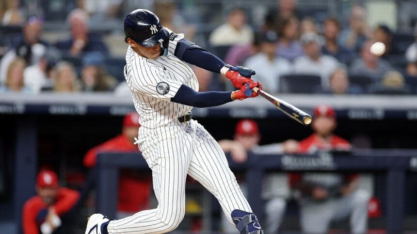 Yankees’ George Lombard Jr, replacing embattled Anthony Volpe, mashes home run for first hit in MLB debut