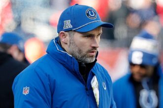 Colts coach gets wiped out on sideline during preseason game in painful scene