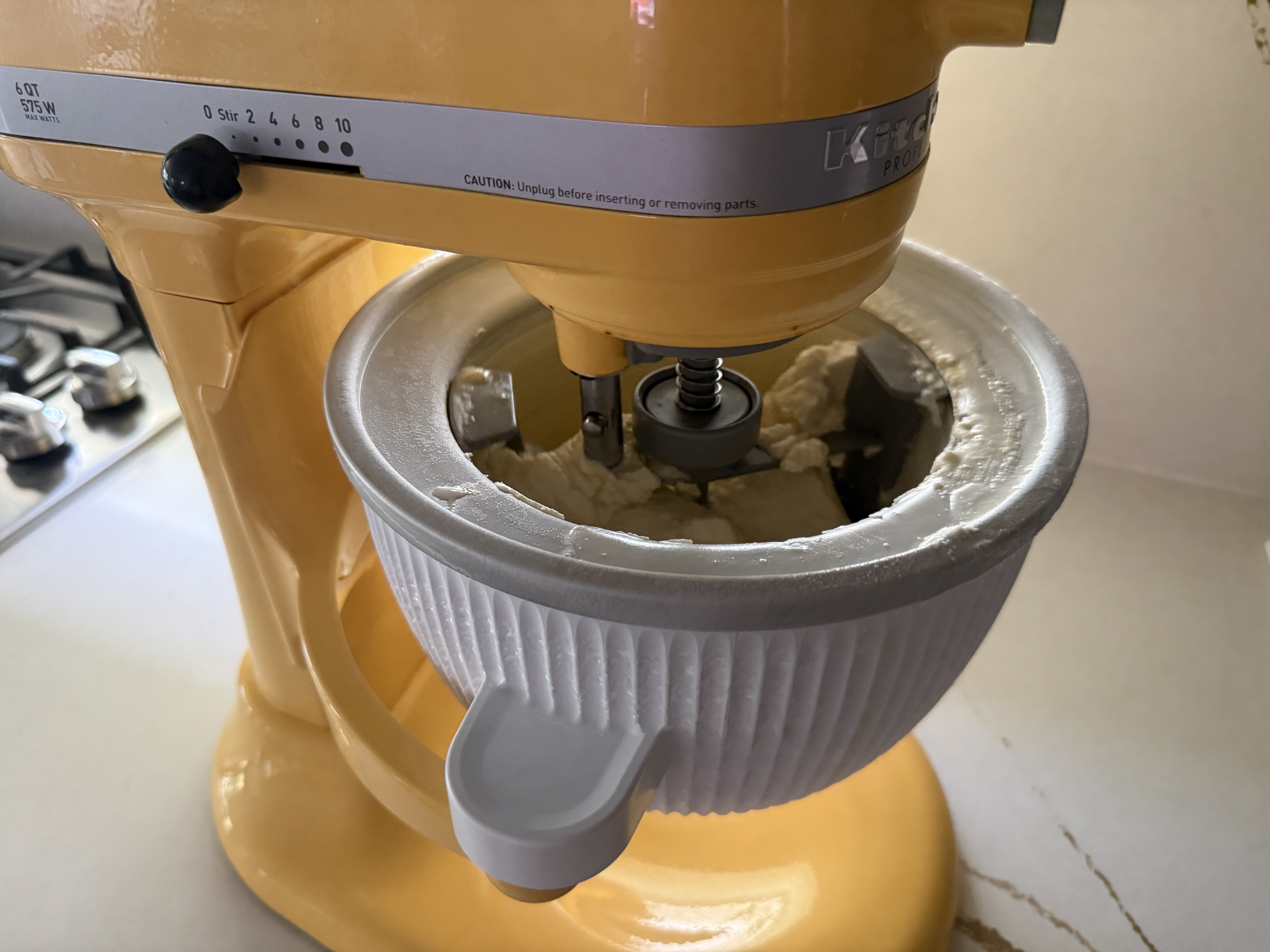 ice cream maker closeup