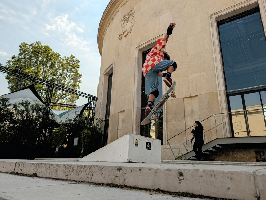 Image of a child skateboarding