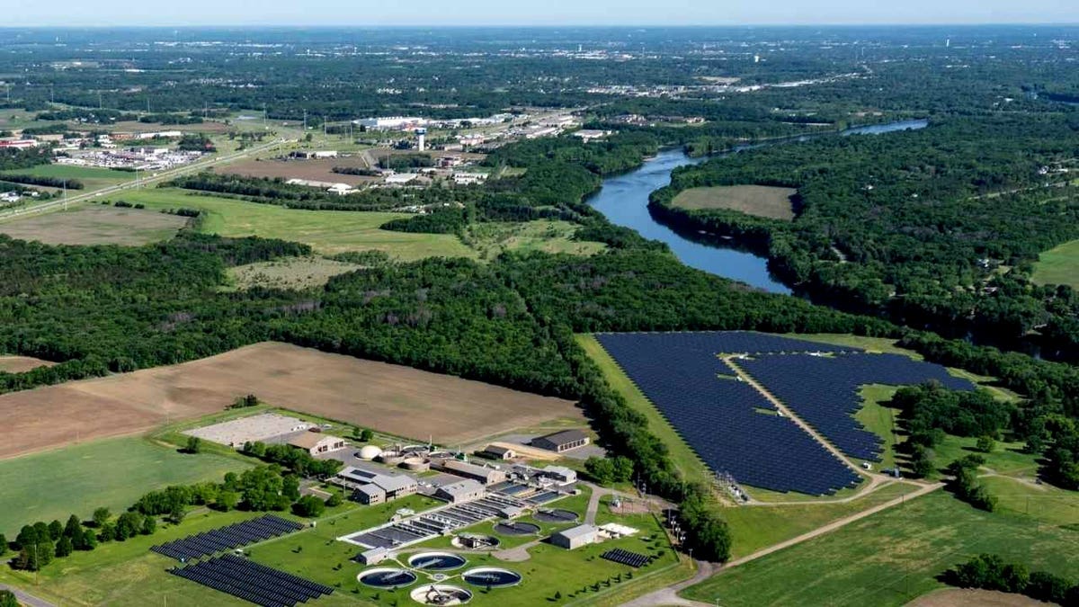 A landscape with waterways.