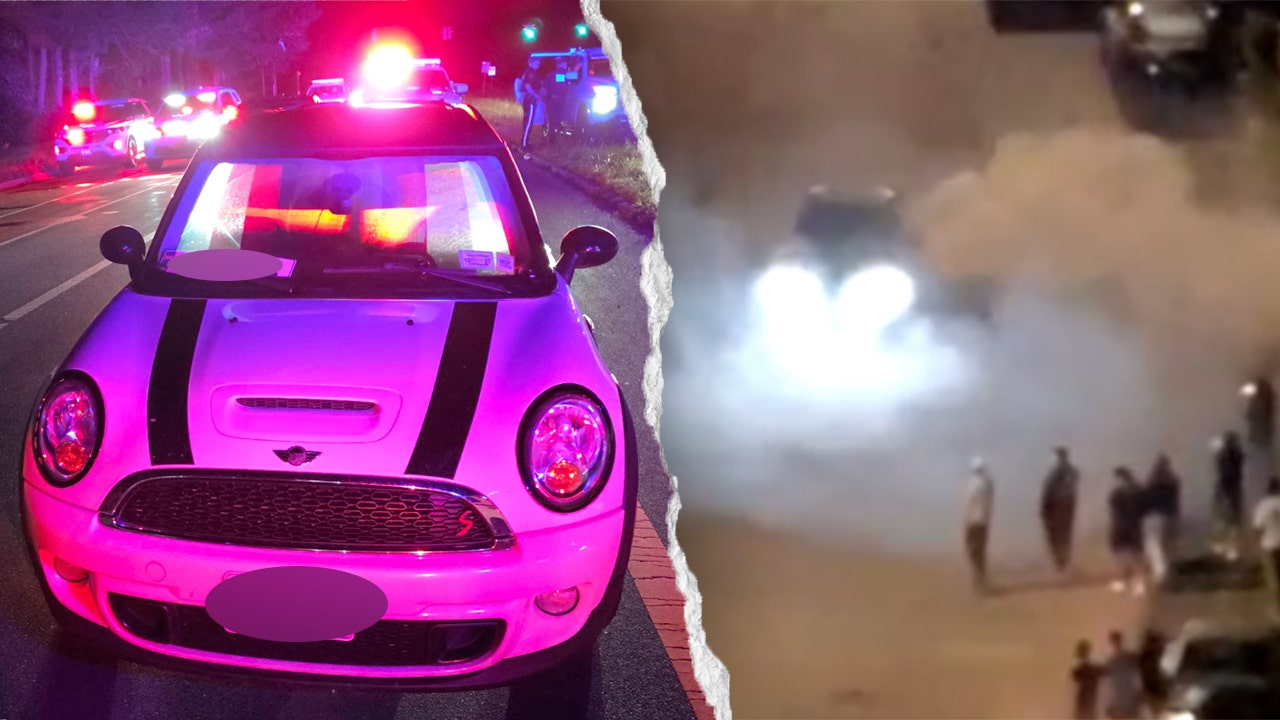 Long Island street takeover erupts as drivers block road, perform donuts, burnouts: police