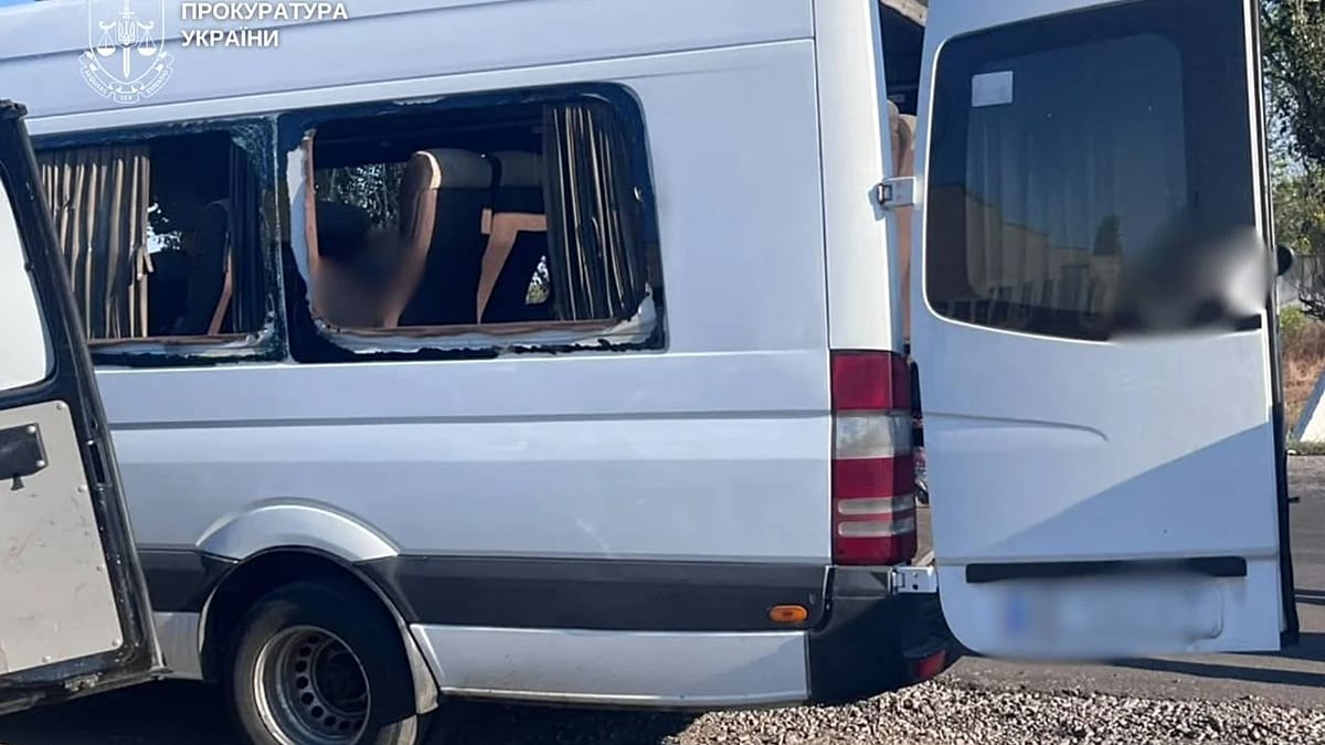 Five killed in Russian drone strike on bus in southern Ukraine