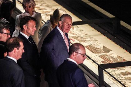 Macron, King Charles hail UK-France ties at Bayeux Tapestry exhibit