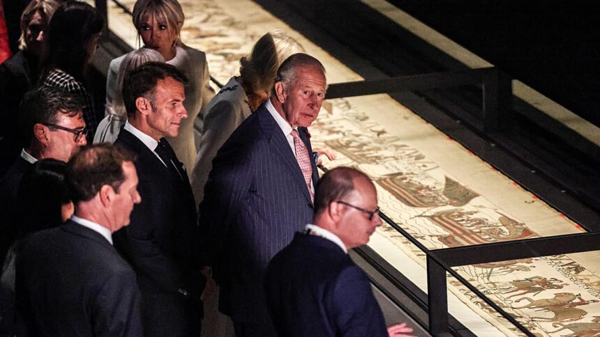 Macron, King Charles hail UK-France ties at Bayeux Tapestry exhibit