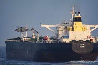 Suspected Russian shadow fleet oil tanker boarded by EU forces
