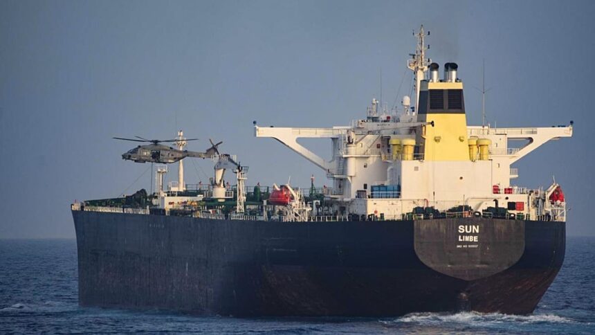 Suspected Russian shadow fleet oil tanker boarded by EU forces