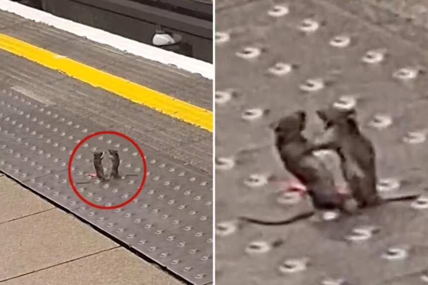 Fist-fighting mice crack up commuters in London Underground: viral video